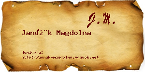 Janák Magdolna névjegykártya
